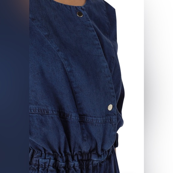 Womens Rachel Comey Denim Holt Jumpsuit Size 14 Blue long sleeve utility 1 pc - Picture 3 of 8